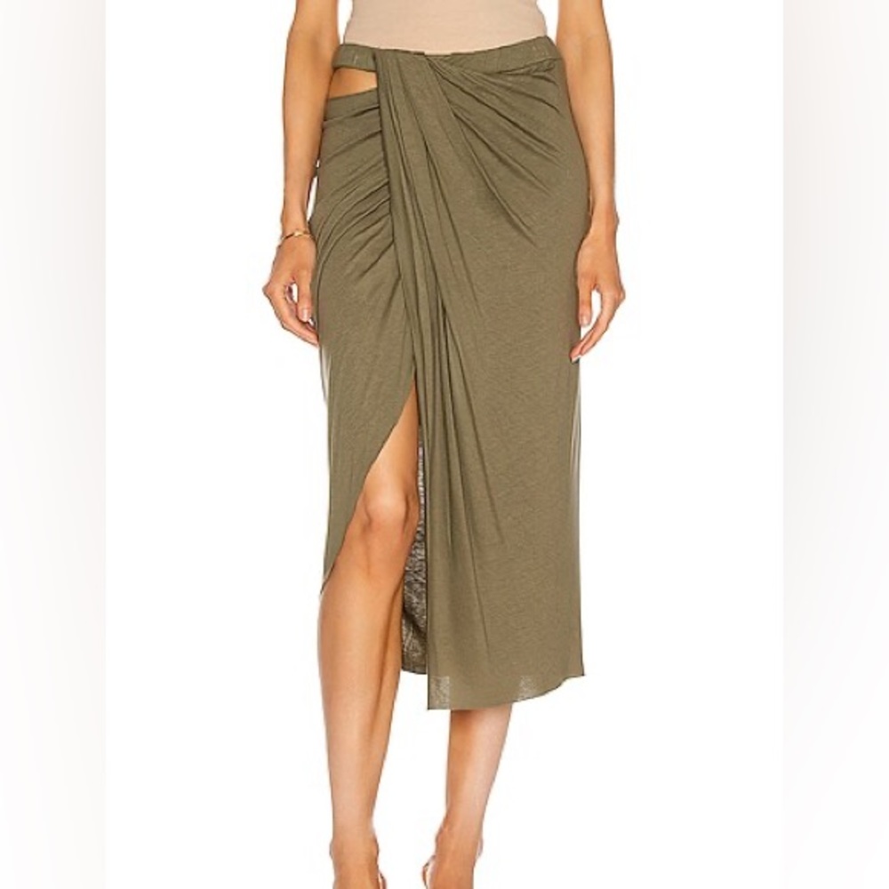 NWT Helmut Lang Ruched Jersey Skirt